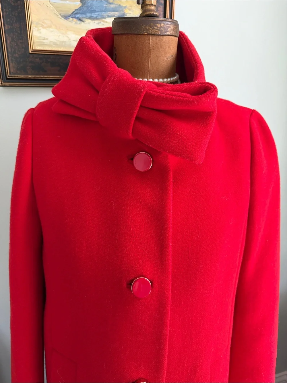 kate spade Red Wool Coat with Satin Lining